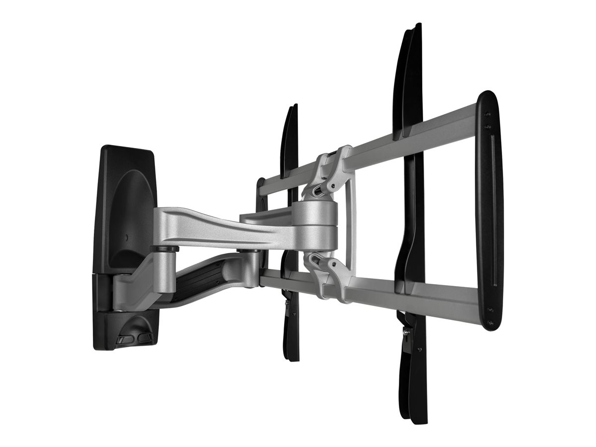 StarTech.com Full Motion TV Wall Mount, Heavy Duty Articulating TV Wall Mount Bracket for 32" to 75" (165lb/75kg) VESA Display, Universal Adjustable Tilt/Swivel Flat Screen Arm, Silver - Cable Management (FPWARPS) držák - pro televize - černá, stříbrná – foto 2
