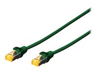 DIGITUS Professional CAT 6a Kabel med afskærmning med folie og kobberfletning (SFTP 25cm Patchkabel Grøn