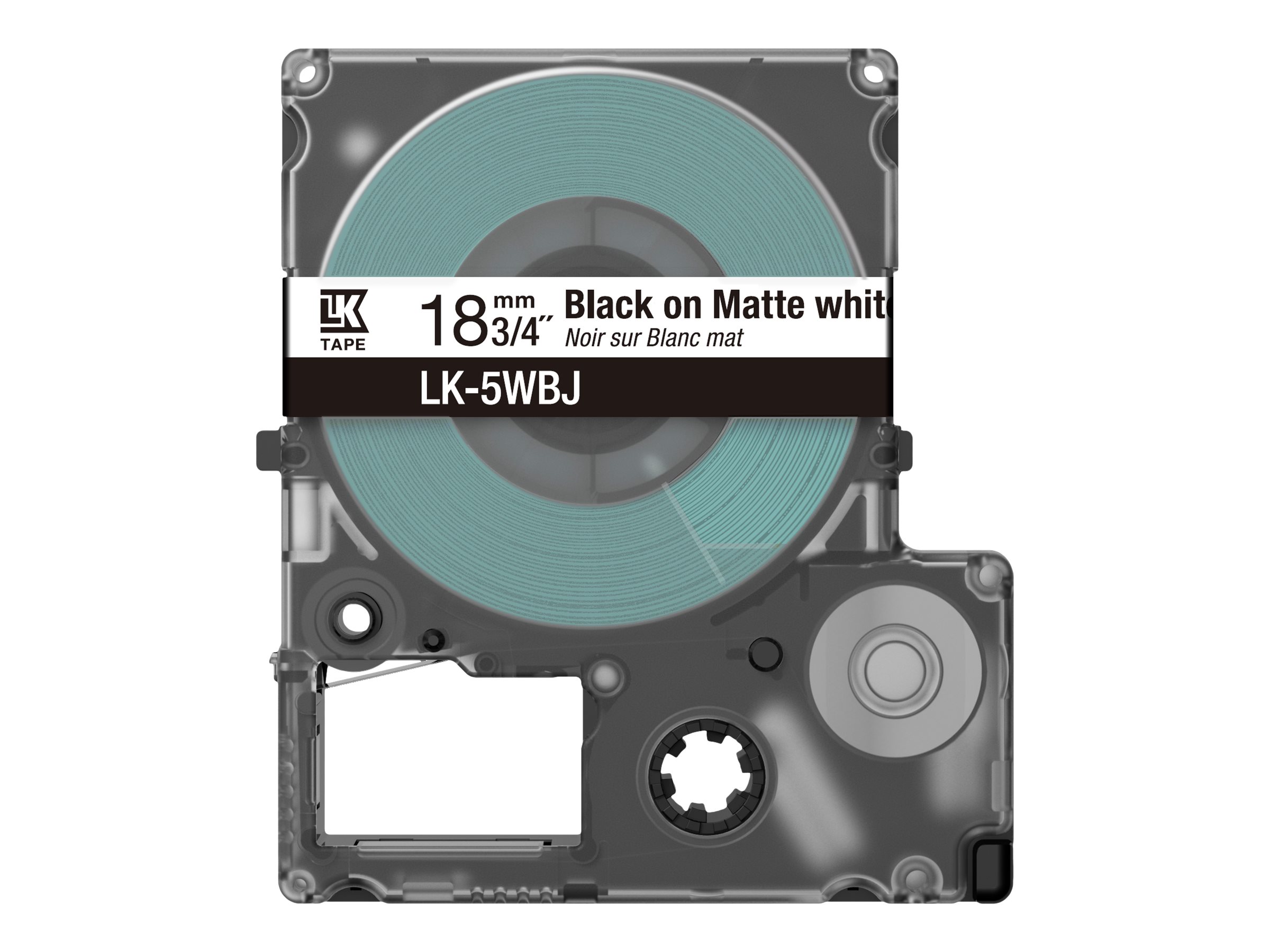 EPSON Matte Tape White/Black, 18mm, 8m, LK-5WBJ
