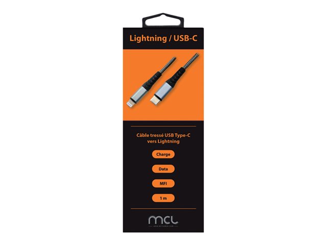 MCL Câble tressé USB-C vers Lightning 1m