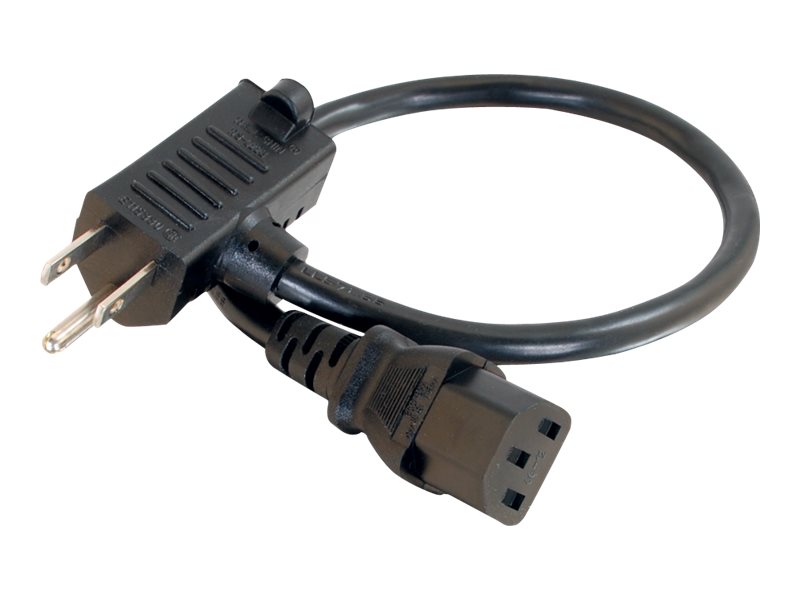 C2G 3ft 16 AWG Universal Power Cord With Extra Outlet