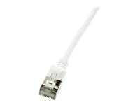LogiLink Ultraflex SlimLine CAT 6a Shielded PIMF 0.5m Patchkabel Hvid RAL 9010