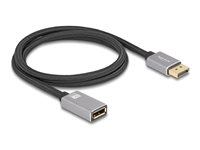 Delock DisplayPort forlængerkabel 1m Sort Grå