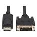 Tripp Lite Safe-IT DisplayPort-to-DVI Antibacterial Cable (M/M), DVI-D Single Link, 1920 x 1200 @ 60 Hz, Black, 6 ft.