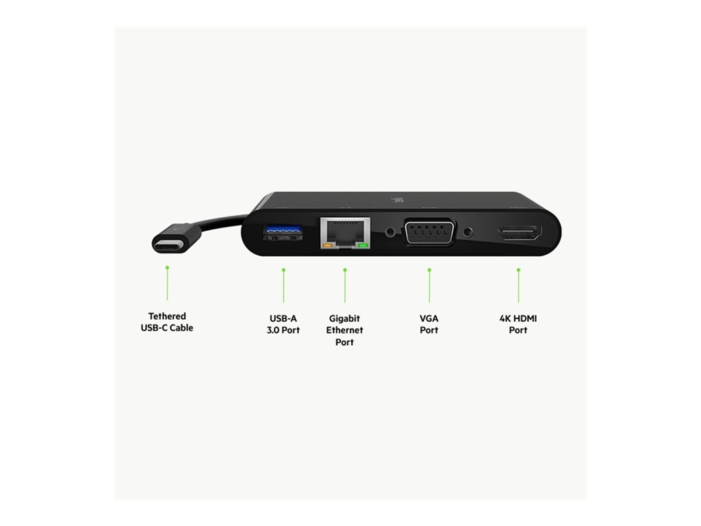 BELKIN Adaptateur Hub USB-C HDMI VGA