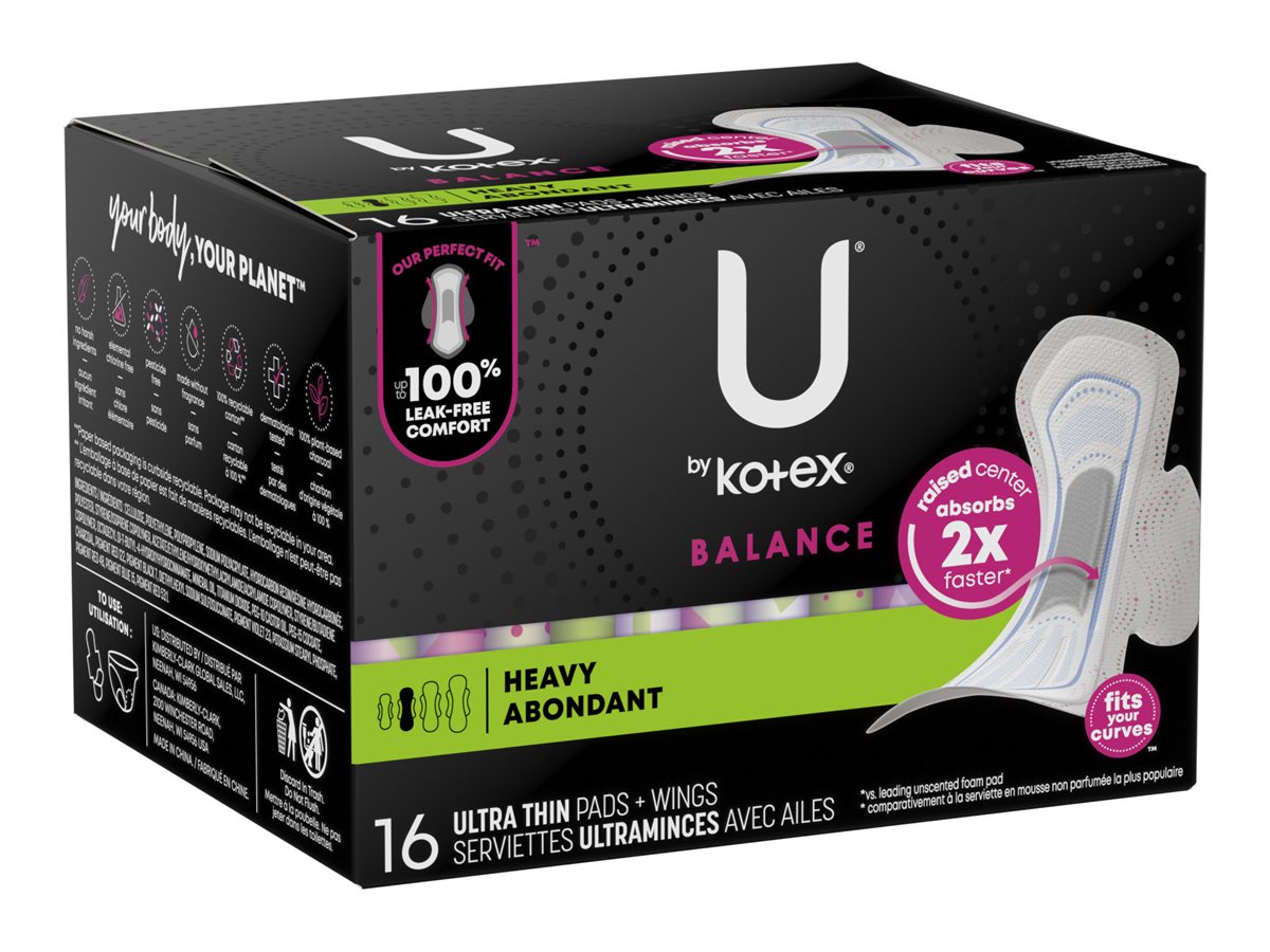 U by Kotex Balance Ultra Thin Sanitary Pad - 16 Count