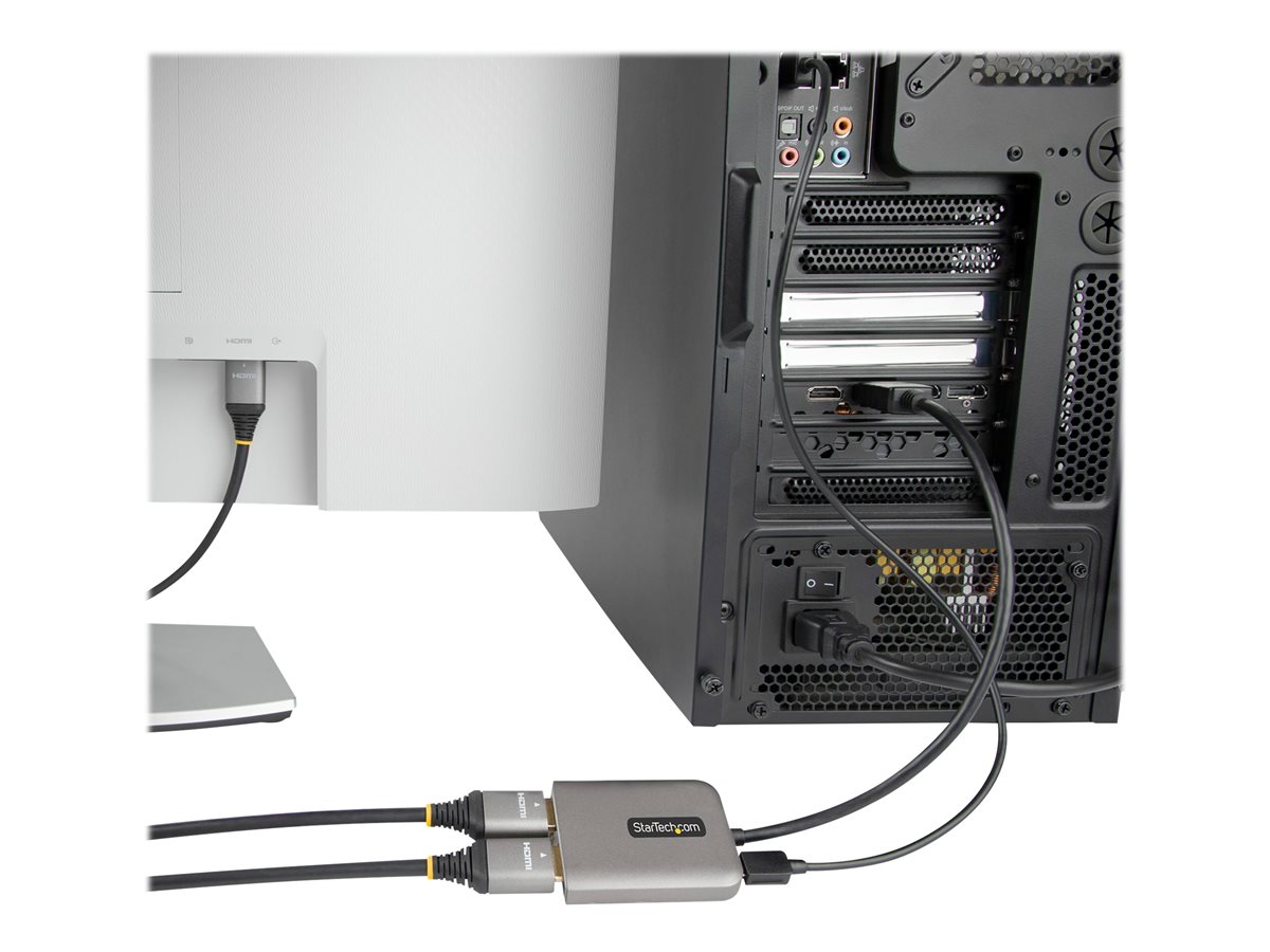 StarTech.com DP to Dual HDMI MST HUB, Dual HDMI 4K 60Hz, DisplayPort Multi Monitor Adapter with 1ft (30cm) Cable, DP 1.4 Multi Stream Transport Hub, DSC | HBR3, DP to 2x HDMI Ports - DP to HDMI Splitter (MST14DP122HD) - video adaptér - DisplayPort / HDMI – foto 2