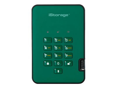 iStorage diskAshur² - Hard drive - encrypted - 4 TB - external (portable) - USB 3.1 - 5400 rpm - buffer: 8 MB - FIPS 197, 256-bit AES-XTS - racing green - TAA Compliant