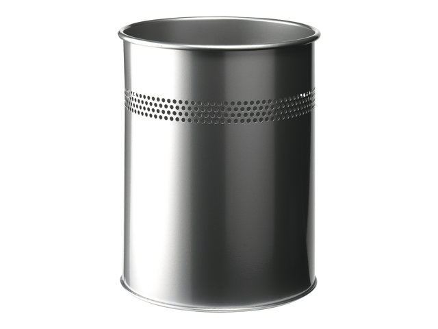 Image of DURABLE - waste basket - 15 L - steel - silver