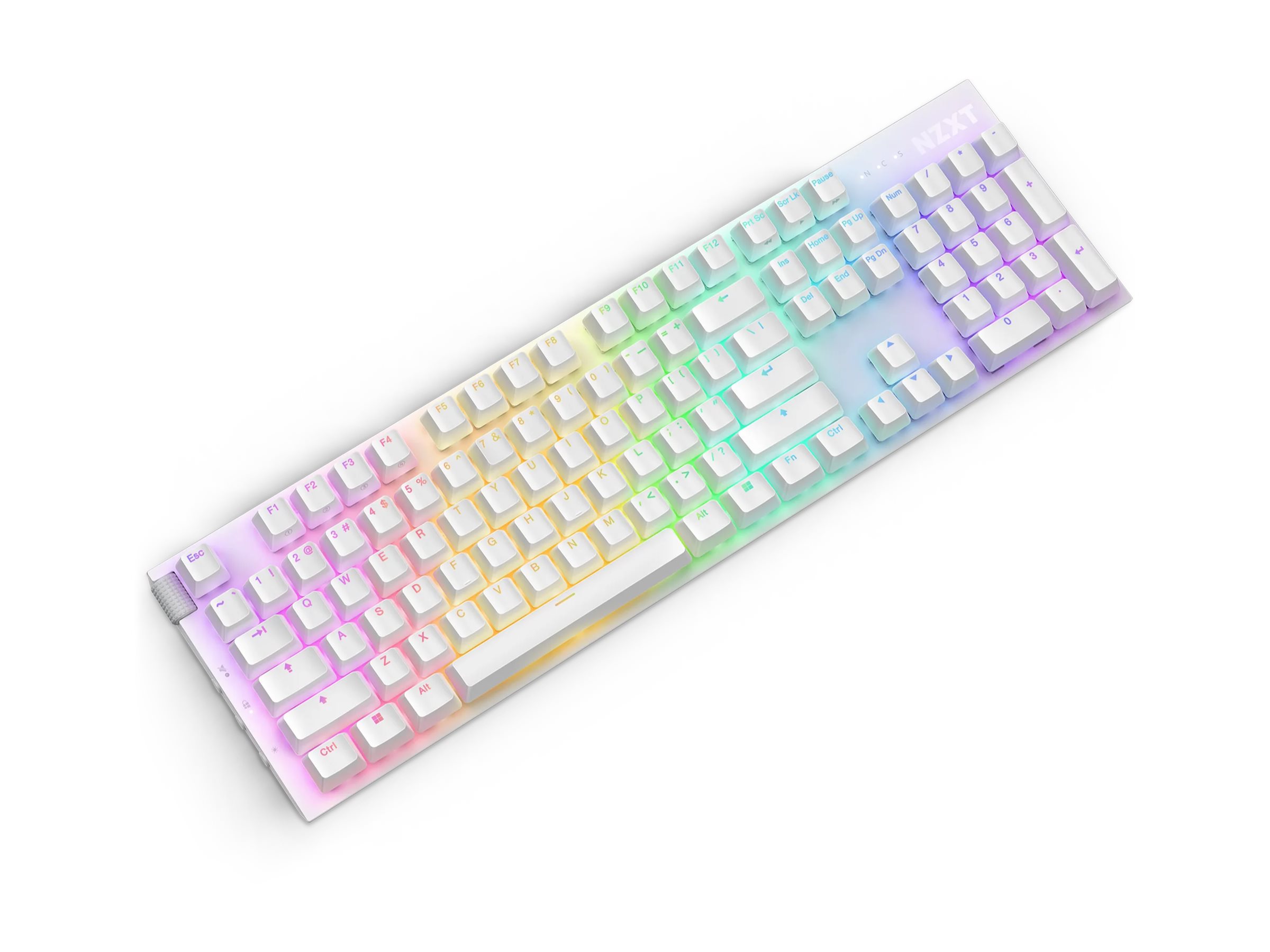 NZXT Function 2, keyboard, hot-swappable full size, QWERTY, US, matt white Input Device
