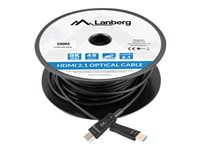 Lanberg HDMI-kabel med Ethernet HDMI 100m Sort