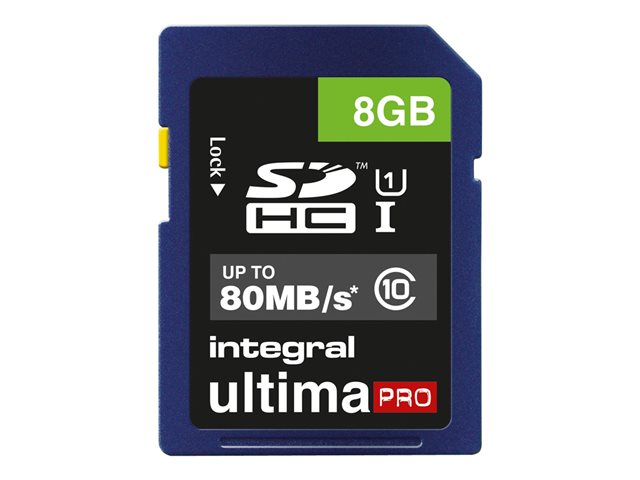 Image of Integral UltimaPro - flash memory card - 8 GB - SDHC UHS-I