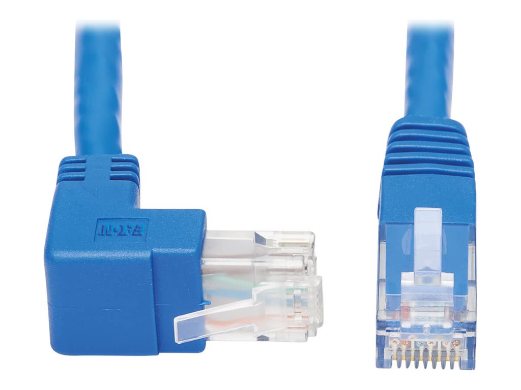 Tripp Lite Up-Angle Cat6 Gigabit Molded UTP Ethernet Cable (RJ45 Right-Angle Up M to RJ45 M), Blue, 20 ft.