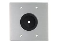 C2G 1.5in Grommet Cable Pass Through Double Gang Wall Plate - Brushed Aluminum