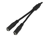 StarTech.com 3.5mm Audio Extension Cable - Slim Audio Splitter Y Cable and Headphone Extender - Male to 2x Female AUX Cable (MUY1MFFS) Lydsplitter Sort 20cm