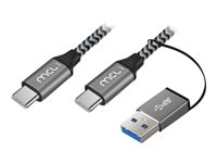 Cble Type C USB 3.2 tress 10Gb 100W/5A + adaptateur USB 3.0 mle-2m