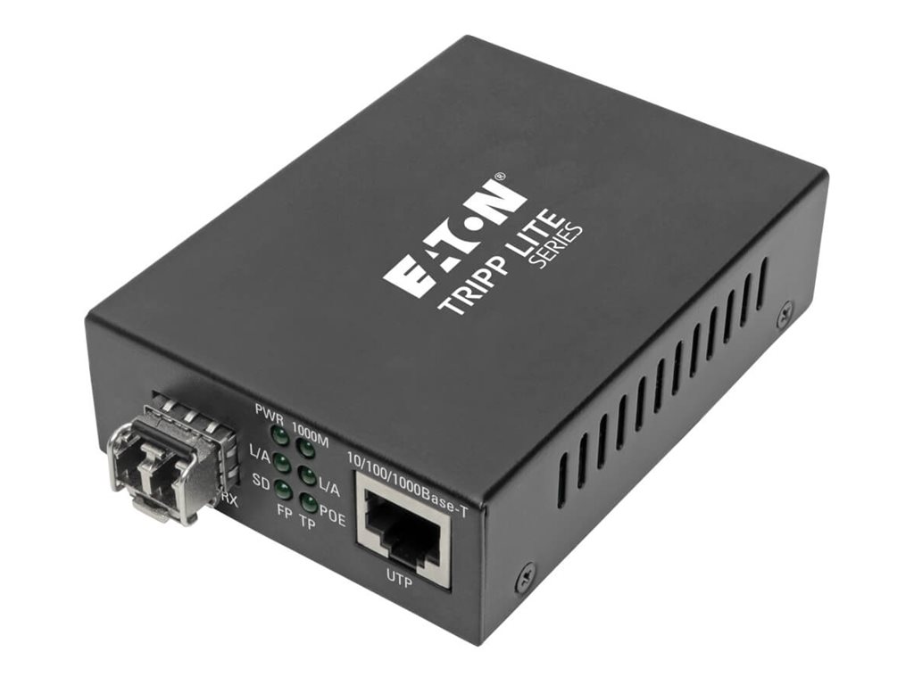 Tripp Lite Gigabit Multimode Fiber to Ethernet Media Converter, POE+