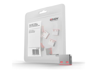 LINDY 40460, Schlösser, LINDY 10 USB Portschloesser ROT 40460 (BILD1)