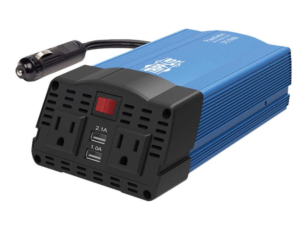 Tripp Lite 375W Ultra-Compact Car Power Inverter with 2 AC Outlets, 2 USB Charging Ports AC to DC