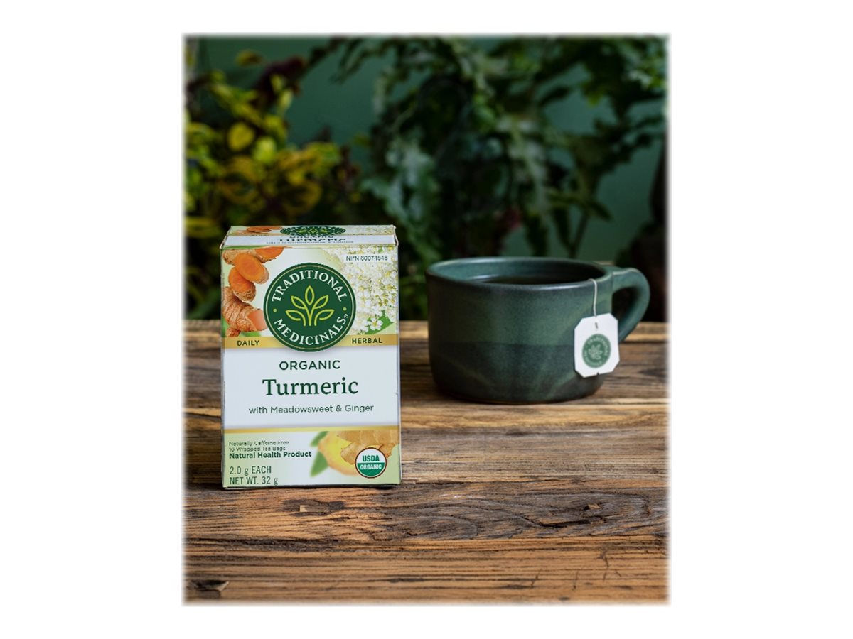 Traditional Medicinals Turmeric Organic Tea Meadowsweet and Ginger 16 s