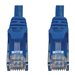 Tripp Lite Cat6a 10G Snagless Molded UTP Ethernet Cable (RJ45 M/M), PoE, Blue, 6 in. (15 cm)