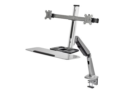SIIG Standing Desk Converter With Height Adjustable Keyboard & Counterbalance Monitor Arm