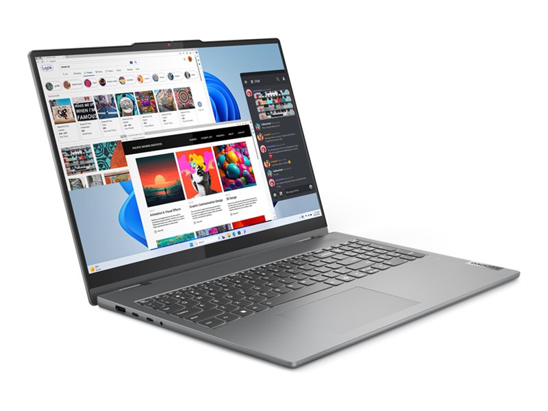 Lenovo IdeaPad 5 2-in-1 16AHP9 83DS Notebook - 16 inch - 16 GB RAM - 512 GB SSD NVMe - AMD Ryzen 5 - Radeon 760M - Luna Gray - 83DS0001CF