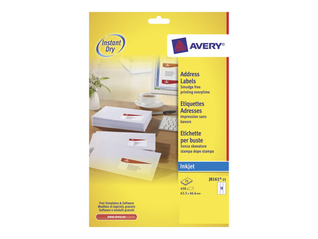 Avery Address Labels 450 Labels 635 X 466 Mm
