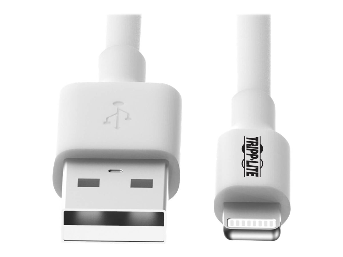 Tripp Lite 3ft Lightning USB Sync/Charge Cable for Apple Iphone / Ipad White 3'