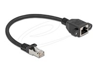 DeLOCK CAT 6a S/FTP 25cm Forlængerkabel til netværk Sort