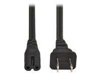Eaton Tripp Lite Series 2-Slot Non-Polarized Replacement Power Cord, 1-15P to C7 - 10A, 120V, 18 AWG, 6 ft. (1.83 m), Black