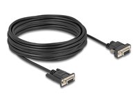 DeLOCK 9-pin D-Sub (DB-9) Strøm DC jackstik 5,5 mm (ID: 2,1 mm) (female) - 9-pin D-Sub (DB-9) (female) Sort 10m Serielt kabel