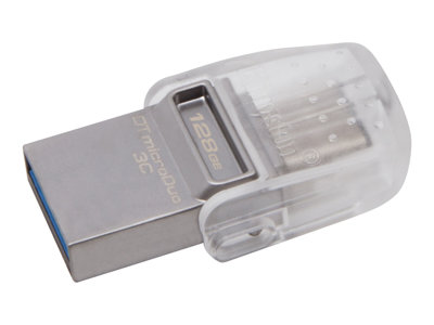 Kingston DataTraveler microDuo 3C - USB flash drive - 128 GB - USB 3.1 / USB-C - for Apple MacBook (Early 2015, Early 2016, Mid 2017); MacBook Air (Late 2018); MacBook Pro (Late 2016, Mid 2017, Mid 2018)