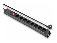 Multiprise 8 prises Schuko avec interrupteur, noir