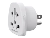 Gembird Strøm 3-polet (male) - Strømtype F Strøm Type I Strøm Type B (female) Hvid Stikadapter