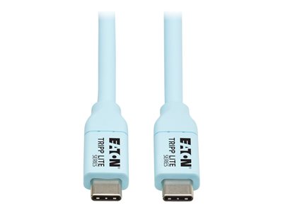 Eaton Tripp Lite Series USB-C Cable (M/M), Antibacterial, Ultra Flexible, 240W PD Charging, Light Blue, 6 ft. (1.8 m)