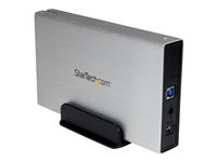 StarTech.com 3.5in Silver Aluminum USB 3.0 External SATA III SSD / HDD Enclosure with UASP - Portable USB 3 3.5" SATA Hard Dr