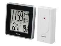 Hama EWS Intro - Schwarz - Silber - Innen-Thermometer - AuAzen-Thermometer - Thermometer - 0 - 50 Â°C - 32 - 122 Â°F - -20 - 60 Â°C (00186301)