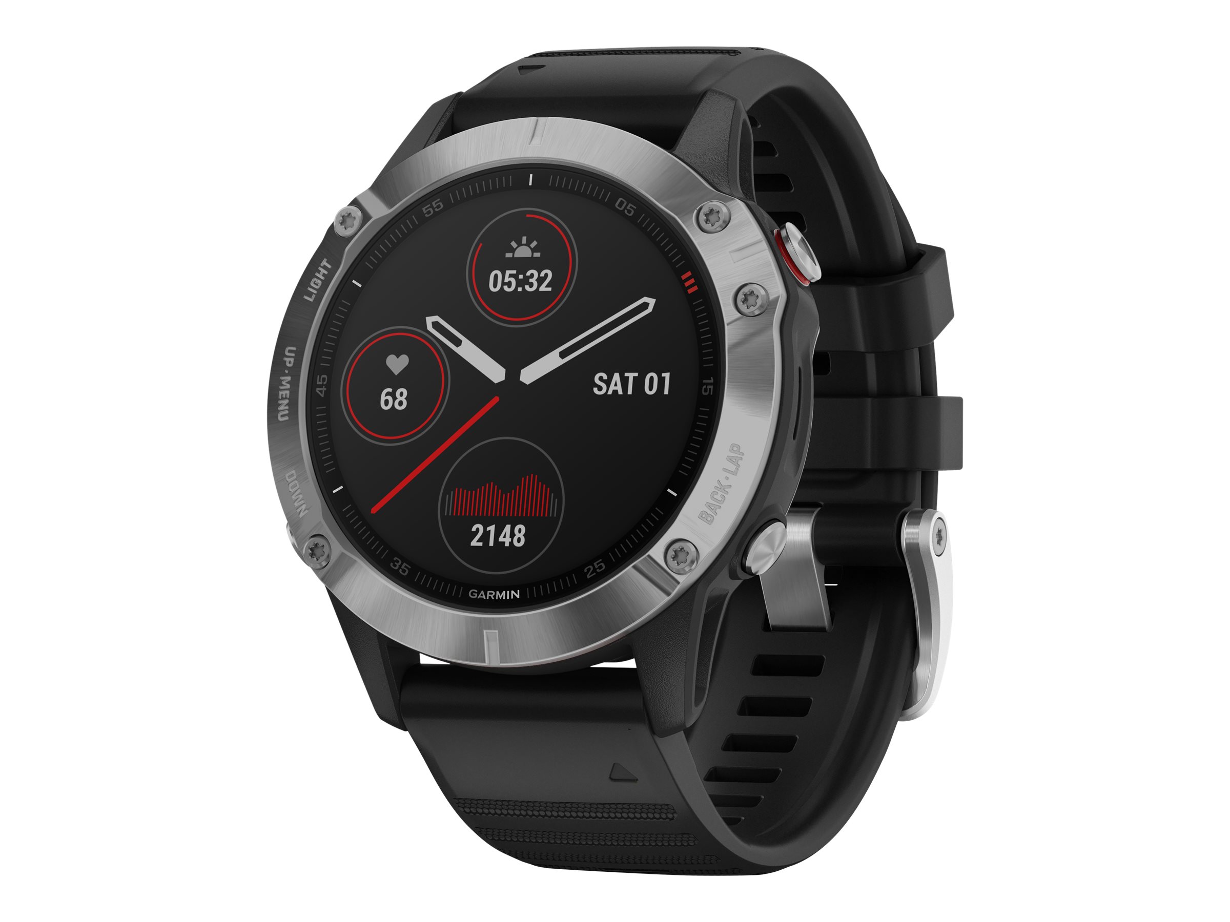 Garmin fenix 6 Multisport GPS Watch - Silver/Black - 100215800