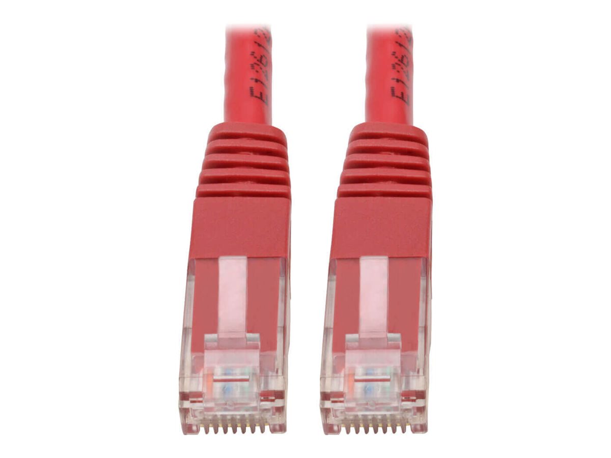 Tripp Lite Premium Cat5 / Cat5e / Cat6 Gigabit Molded Patch Cable, 24 AWG, 550 MHz/1 Gbps (RJ45 M/M), Red, 6 ft.
