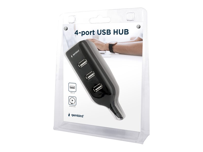 Hub USB Gembird UHB-CT02 4xUSB 2.0 MINI Rozmiar czarny