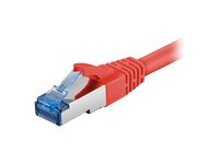 MicroConnect CAT 6a Kabel med afskærmning med folie og kobberfletning (SFTP 1m Netværkskabel Rød