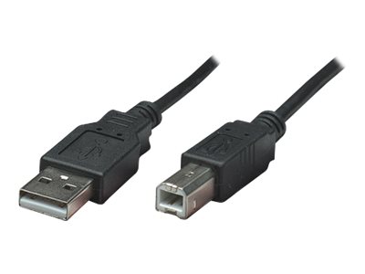 Manhattan USB-A to USB-B Cable, 0.5m, Male to Male, 480 Mbps (USB 2.0), Hi-Speed USB, Black, Lifetime Warranty, Polybag
