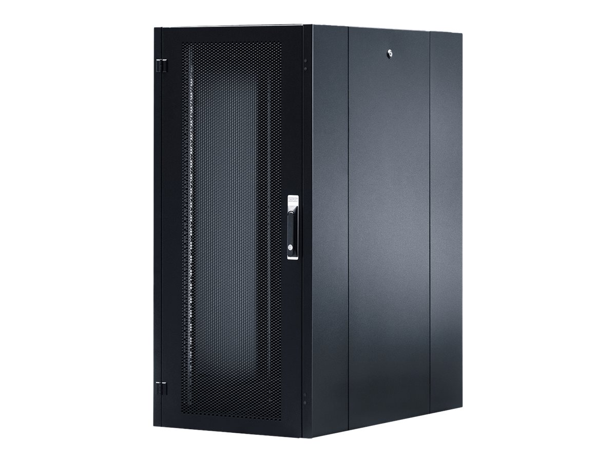 DIGITUS Network Cabinet Hyper 19inch 26U rack 600x1000 600kg assembled perf. Front/rear door black