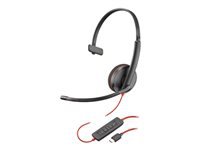 Poly Blackwire 3210 - Blackwire 3200 Series - headset - on-ear - wired - active noise canceling - USB-C - black - Skype Certified, Avaya Certified, Cisco Jabber Certified (pack of 50)