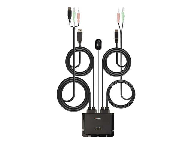 LINDY 2 Port DP 1.2 USB TypeC KVM Switch