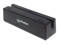 Manhattan USB-A Magnetic Strip Card Reader, Triple Track Reader, Keyboard Wedge Decoder, Cable 1.5m, Black, Three Year Warran
