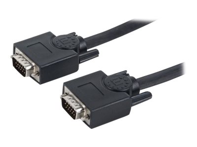 Manhattan VGA Monitor Cable, 30m, Black, Male to Male, HD15, Cable of higher SVGA Specification (fully compatible), Fully Shielded, Lifetime Warranty, Polybag