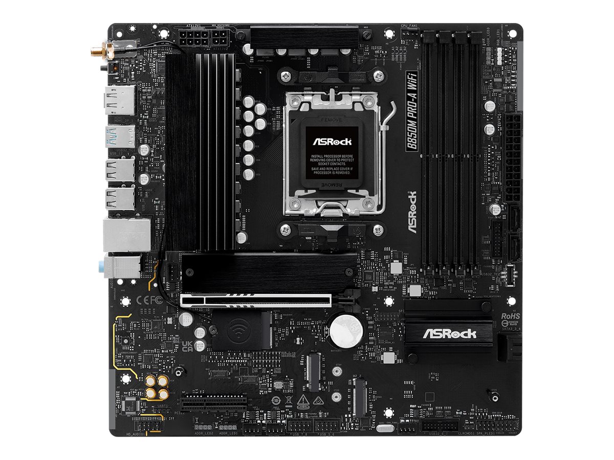 ASRock B850M Pro-A WIFI motherboard micro ATX Socket AM5 AMD Product shot Front 79875