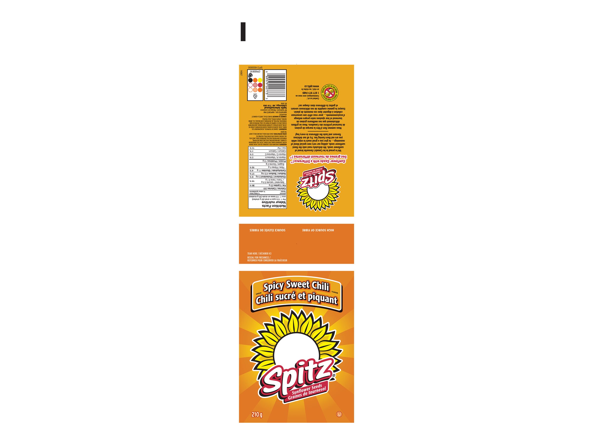 Spitz Sunflower Seeds - Spicy Sweet Chili - 210 g